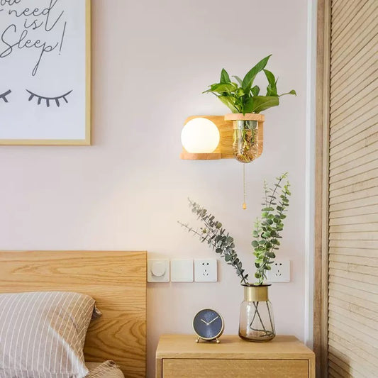 Wooden Plant Lamp
